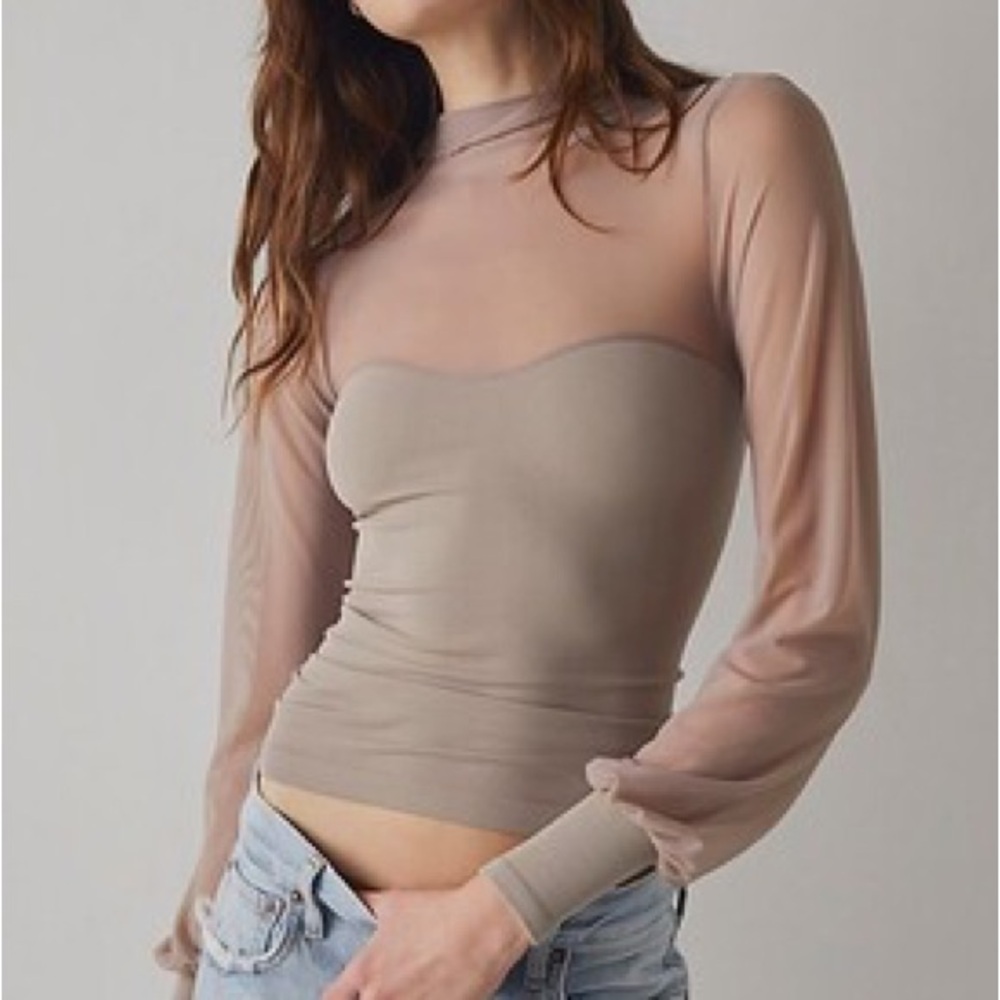 Free People Mesh Top